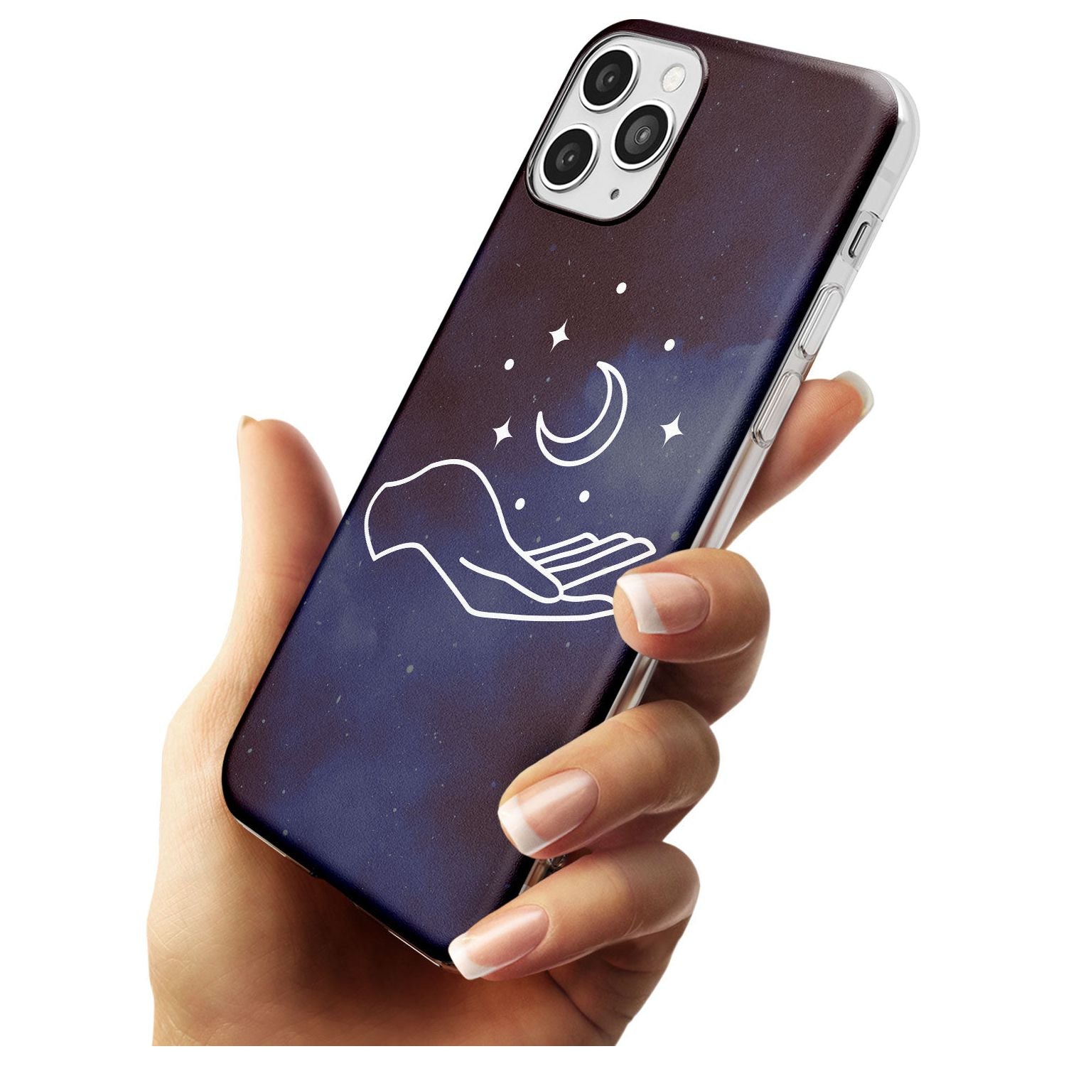 Floating Moon Above Hand Black Impact Phone Case for iPhone 11 Pro Max
