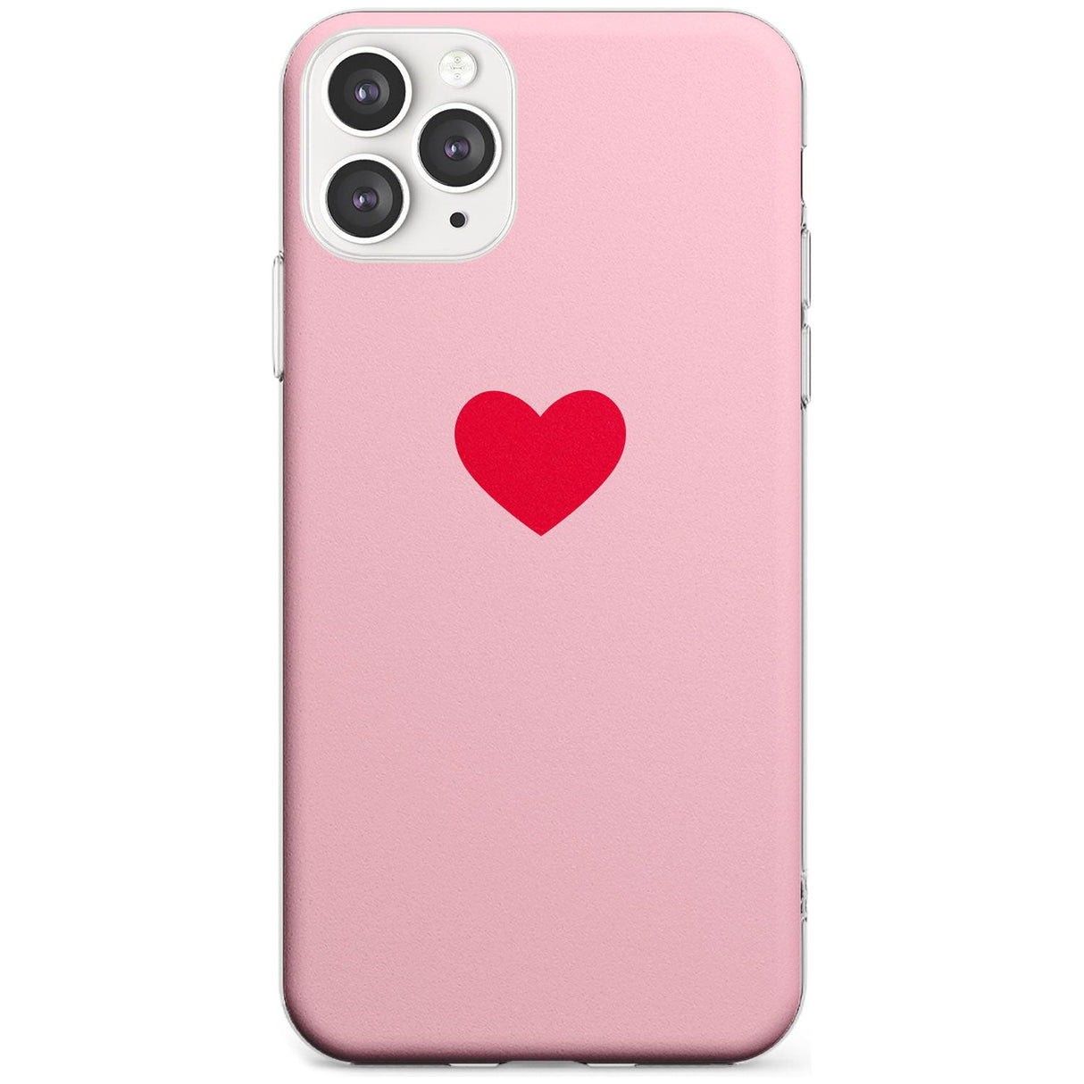 Single Heart Red & Pink Slim TPU Phone Case for iPhone 11 Pro Max