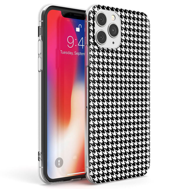 Black Houndstooth Pattern Phone Case iPhone 11 Pro Max / Clear Case,iPhone 11 Pro / Clear Case,iPhone 12 Pro Max / Clear Case,iPhone 12 Pro / Clear Case Blanc Space