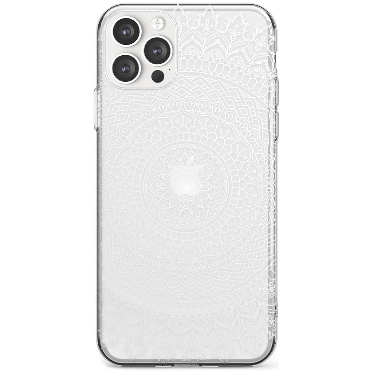 Large White Mandala Transparent Design Black Impact Phone Case for iPhone 11 Pro Max