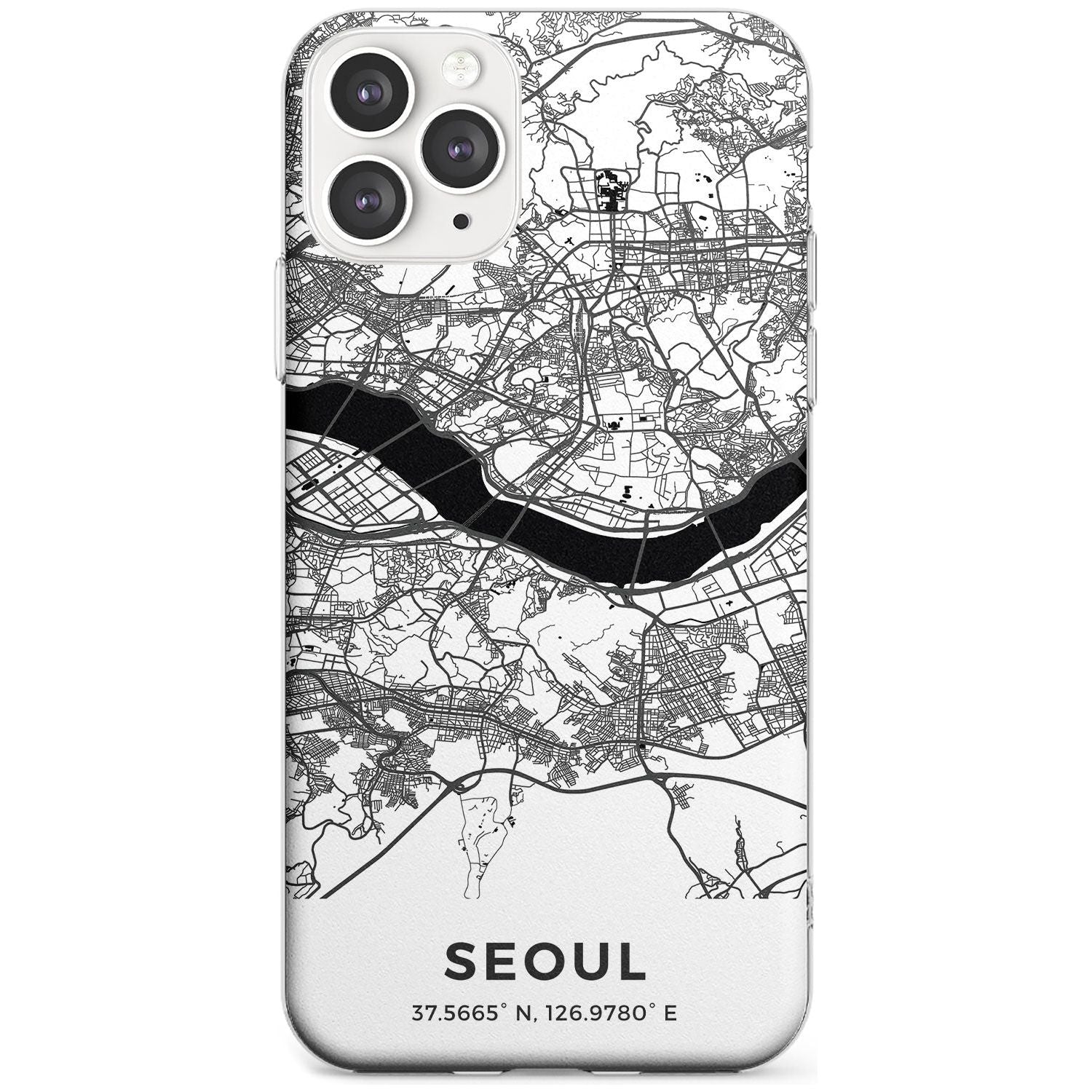 Map of Seoul, South Korea Slim TPU Phone Case for iPhone 11 Pro Max