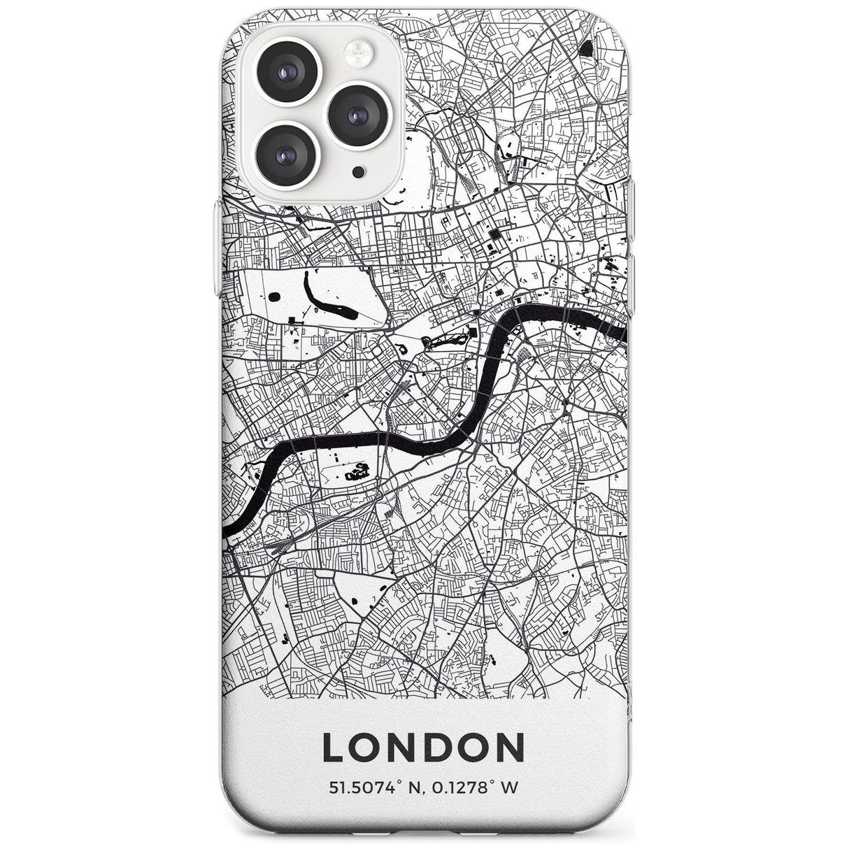 Map of London, England Slim TPU Phone Case for iPhone 11 Pro Max