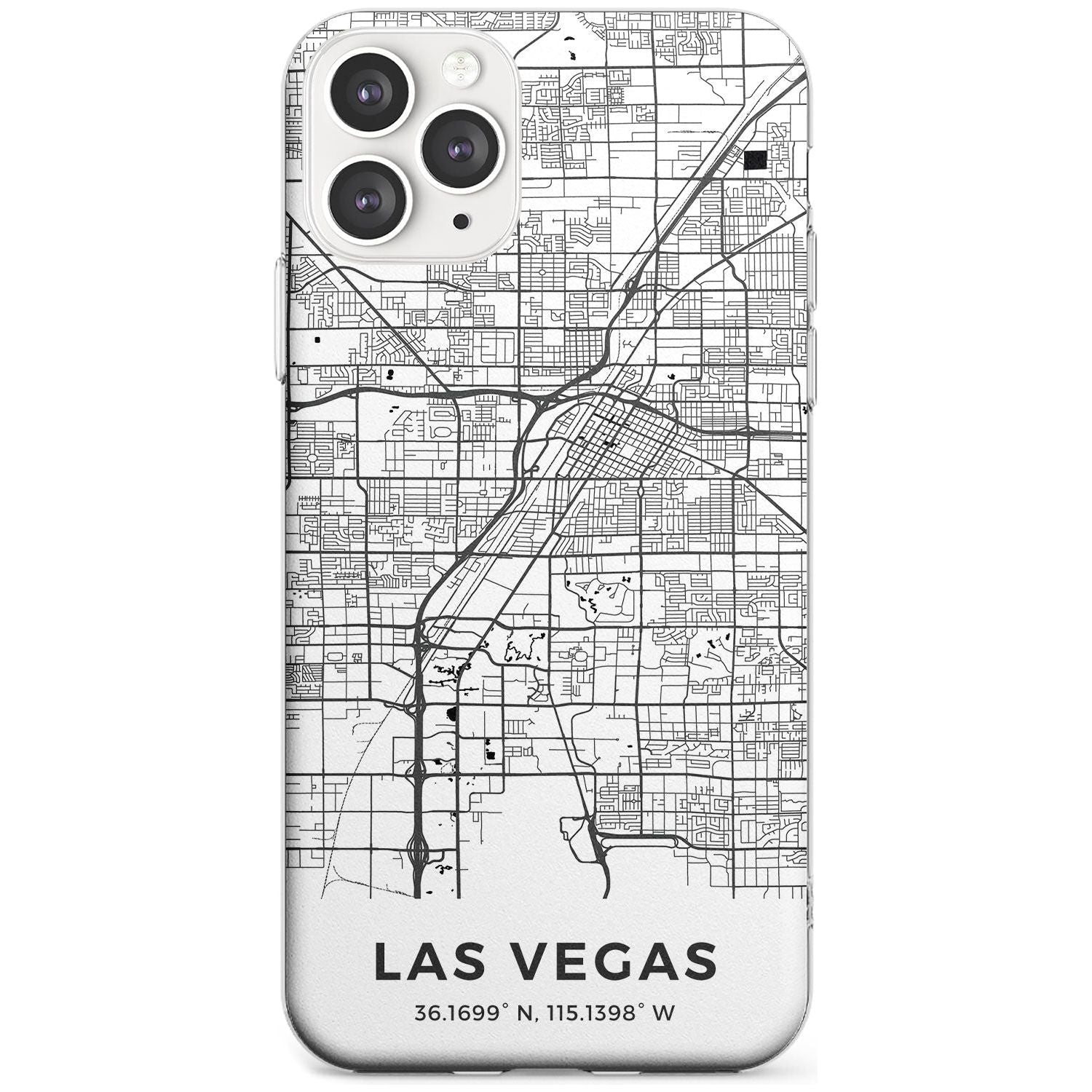 Map of Las Vegas, Nevada Slim TPU Phone Case for iPhone 11 Pro Max
