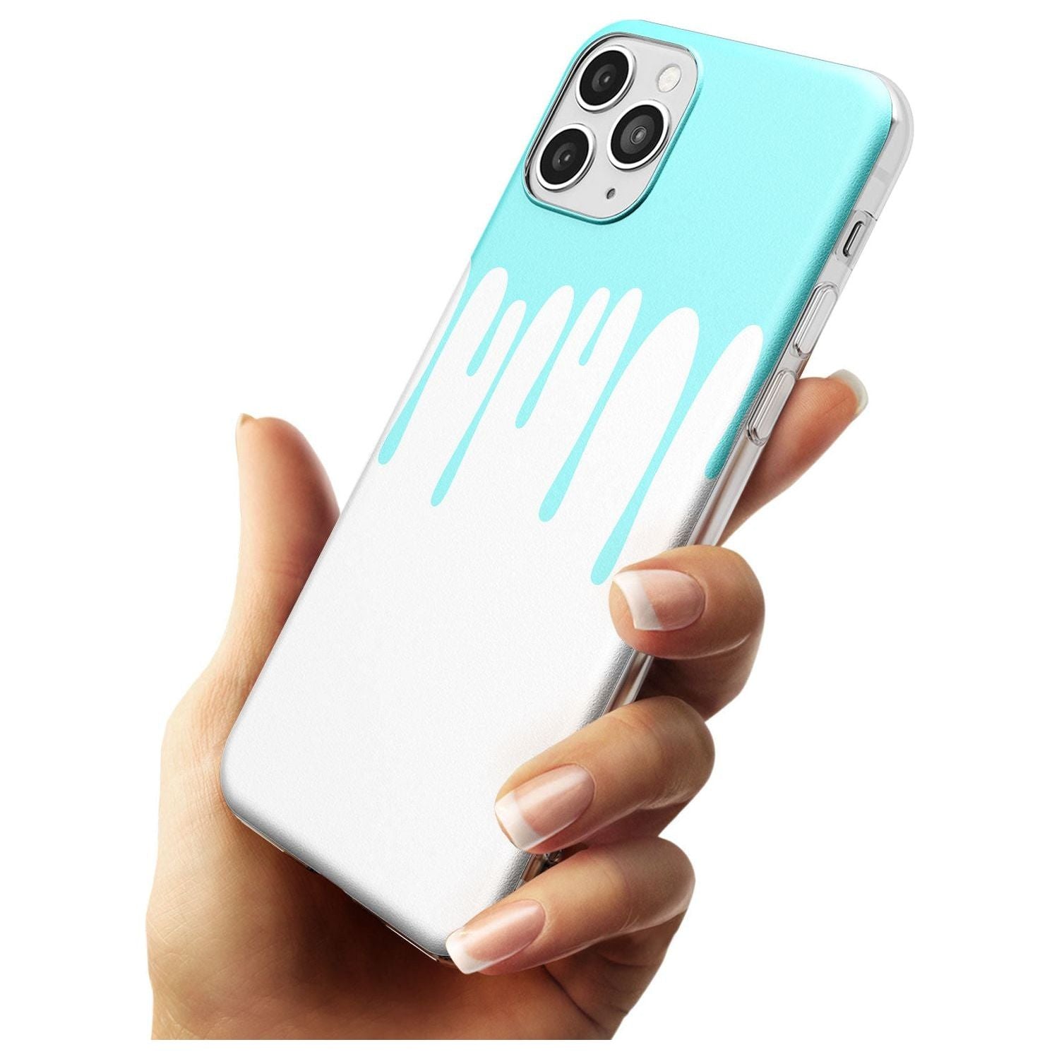 Melted Effect: Teal & White iPhone Case Slim TPU Phone Case Warehouse 11 Pro Max