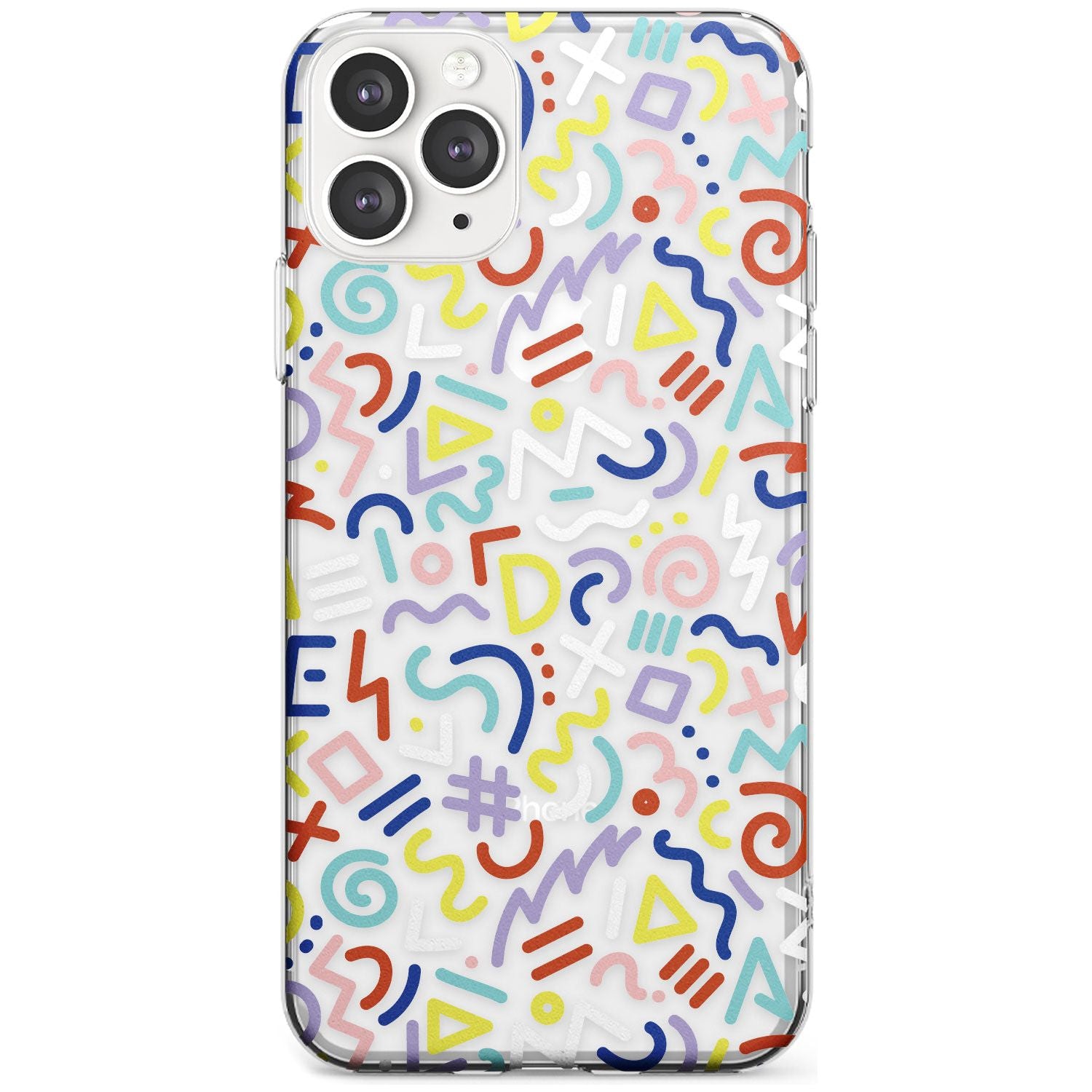 Colourful Mixed Shapes Retro Pattern Design Slim TPU Phone Case for iPhone 11 Pro Max