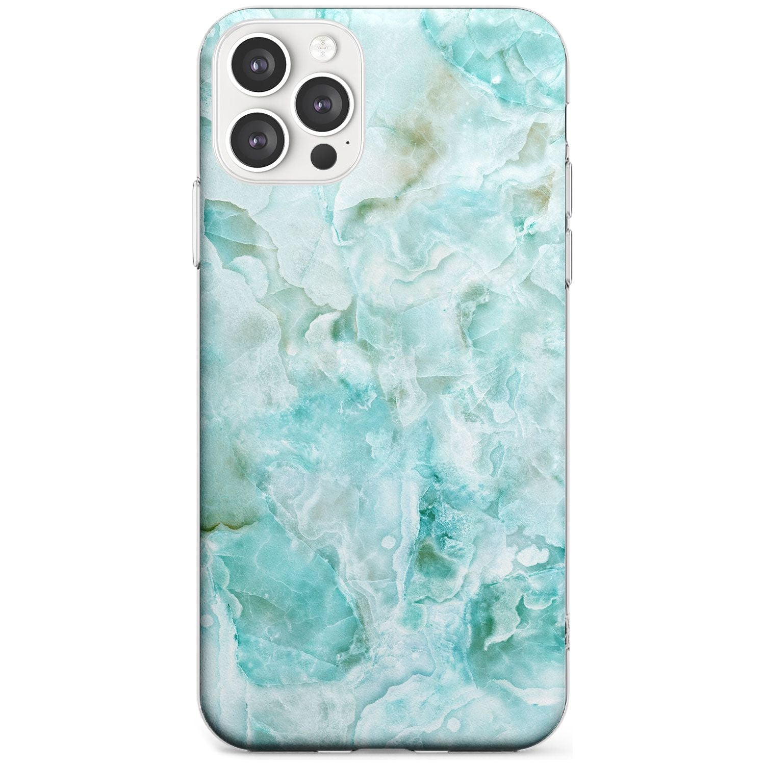 Turquoise Aqua Onyx Marble Black Impact Phone Case for iPhone 11 Pro Max