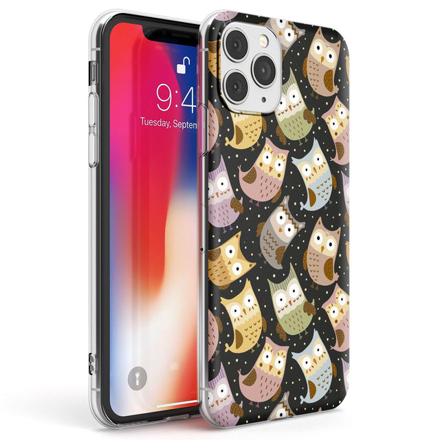Cute Owl Pattern Phone Case iPhone 12 Pro Max / Clear Case,iPhone 12 Pro / Clear Case,iPhone 11 Pro Max / Clear Case,iPhone 11 Pro / Clear Case Blanc Space
