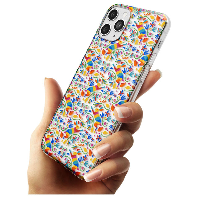 Floral Rabbit Pattern in Rainbow Black Impact Phone Case for iPhone 11 Pro Max