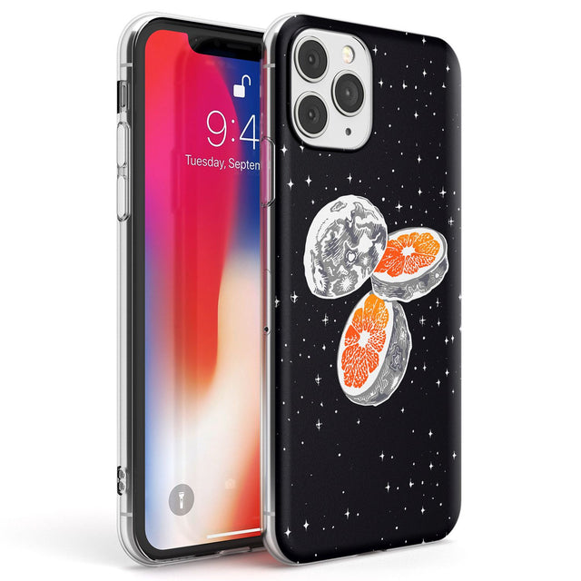 Blood Orange Moon Phone Case iPhone 11 Pro Max / Clear Case,iPhone 11 Pro / Clear Case,iPhone 12 Pro Max / Clear Case,iPhone 12 Pro / Clear Case Blanc Space