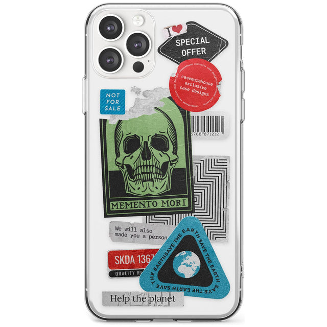 Skull Sticker Mix Black Impact Phone Case for iPhone 11 Pro Max