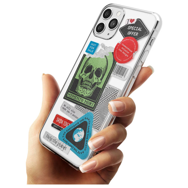 Skull Sticker Mix Black Impact Phone Case for iPhone 11 Pro Max