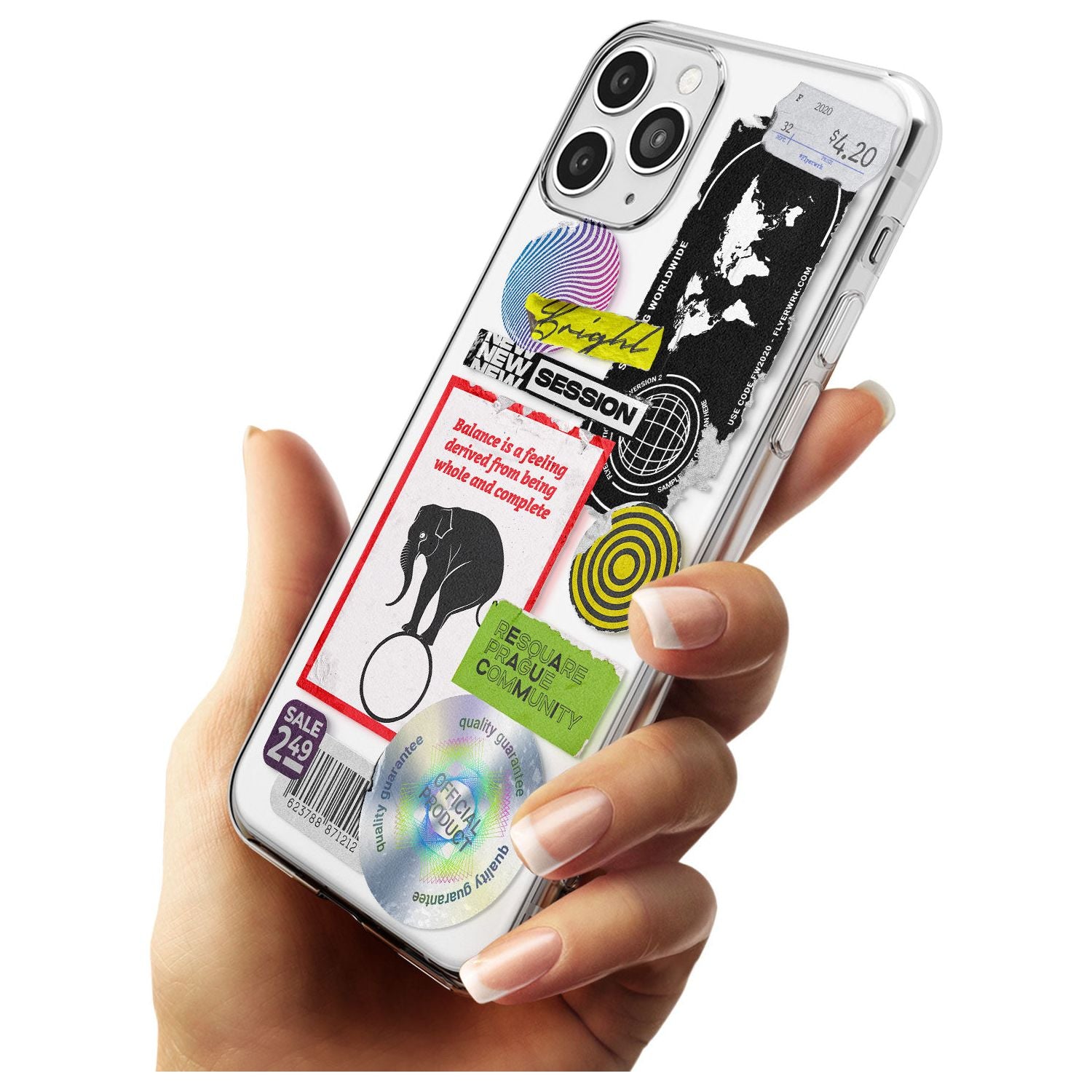Peeled Sticker Mix Black Impact Phone Case for iPhone 11 Pro Max