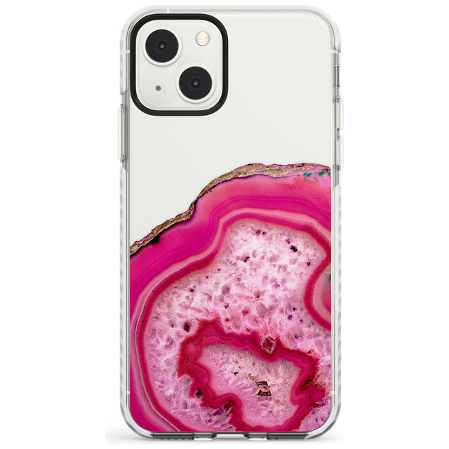 Bright Pink Gemstone Crystal Clear Design Phone Case iPhone 13 Mini / Impact Case Blanc Space
