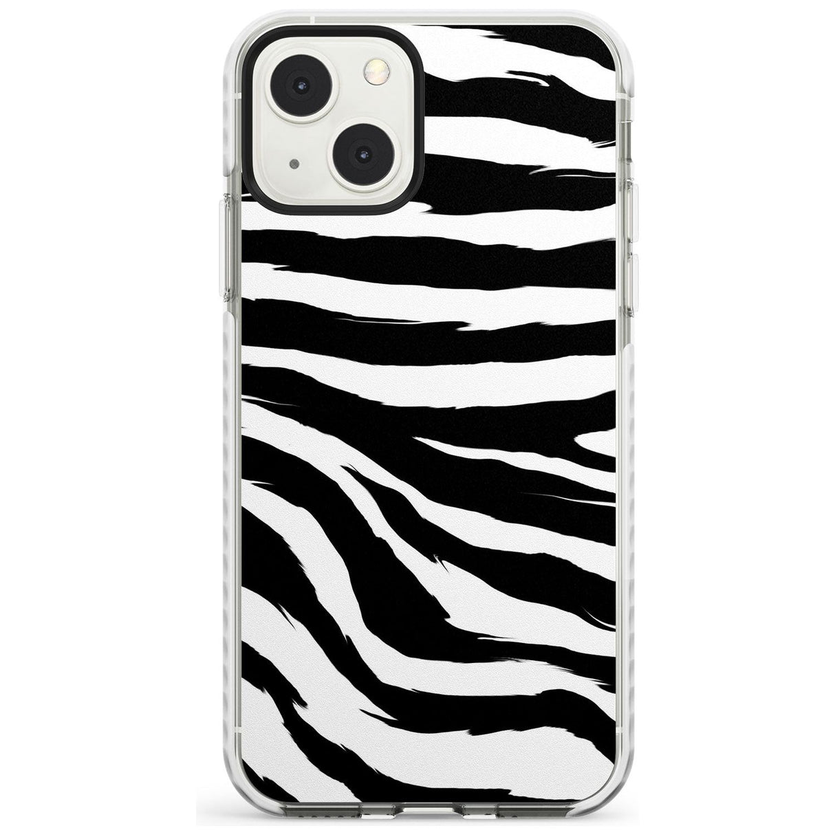Black Zebra Print Phone Case iPhone 13 Mini / Impact Case Blanc Space