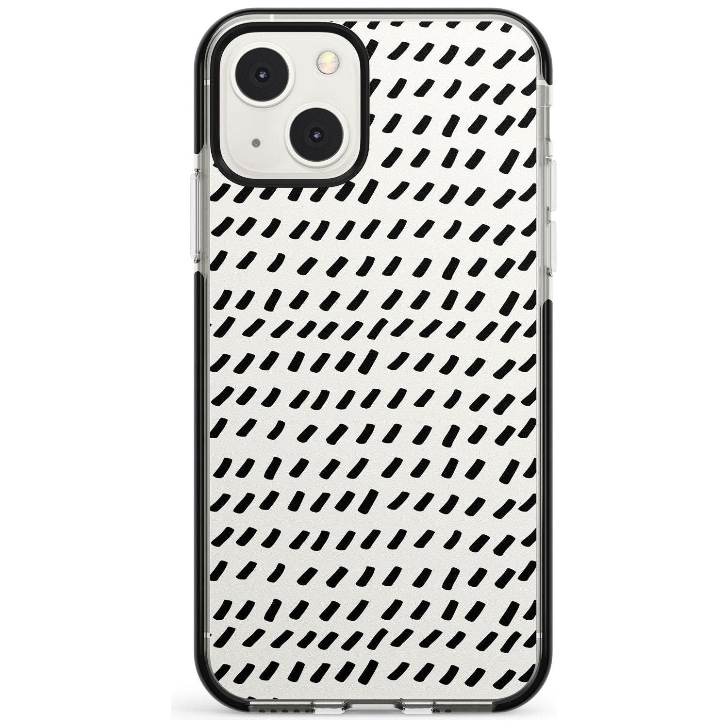 Hand Drawn Lines Pattern Phone Case iPhone 13 Mini / Black Impact Case Blanc Space