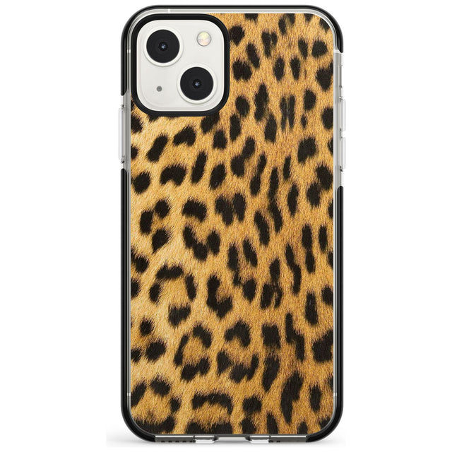 Designer Fashion Gold Leopard Print Phone Case iPhone 13 Mini / Black Impact Case Blanc Space