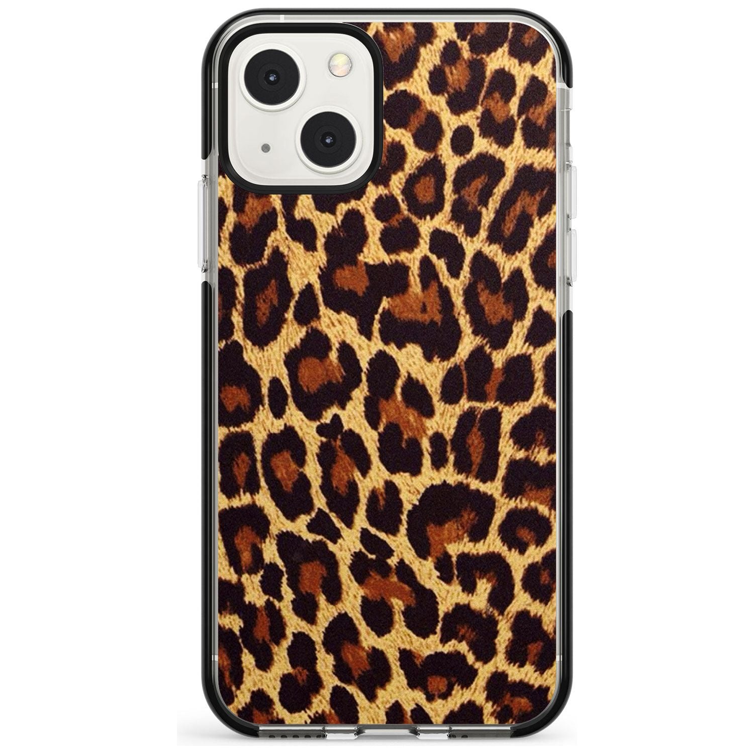 Gold Leopard Print Phone Case iPhone 13 Mini / Black Impact Case Blanc Space