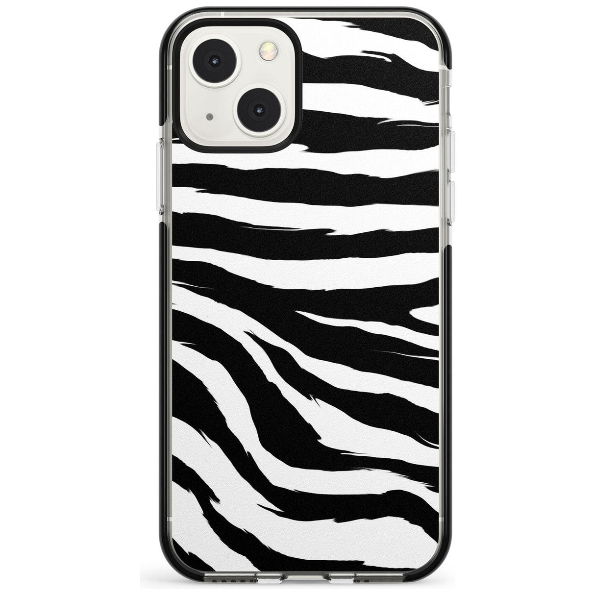 Black Zebra Print Phone Case iPhone 13 Mini / Black Impact Case Blanc Space