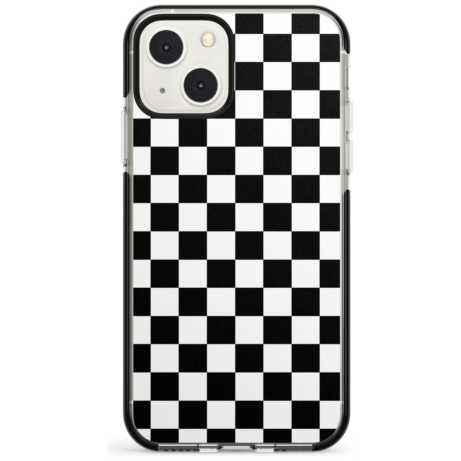 Black Checkered Phone Case iPhone 13 Mini / Black Impact Case Blanc Space