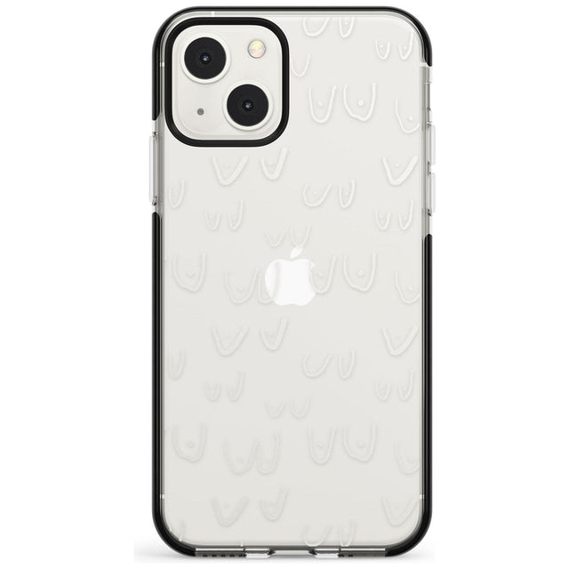 Free the boob (White) Phone Case iPhone 13 Mini / Black Impact Case Blanc Space