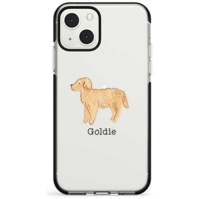 Personalised Hand Painted Goldendoodle Custom Phone Case iPhone 13 Mini / Black Impact Case Blanc Space