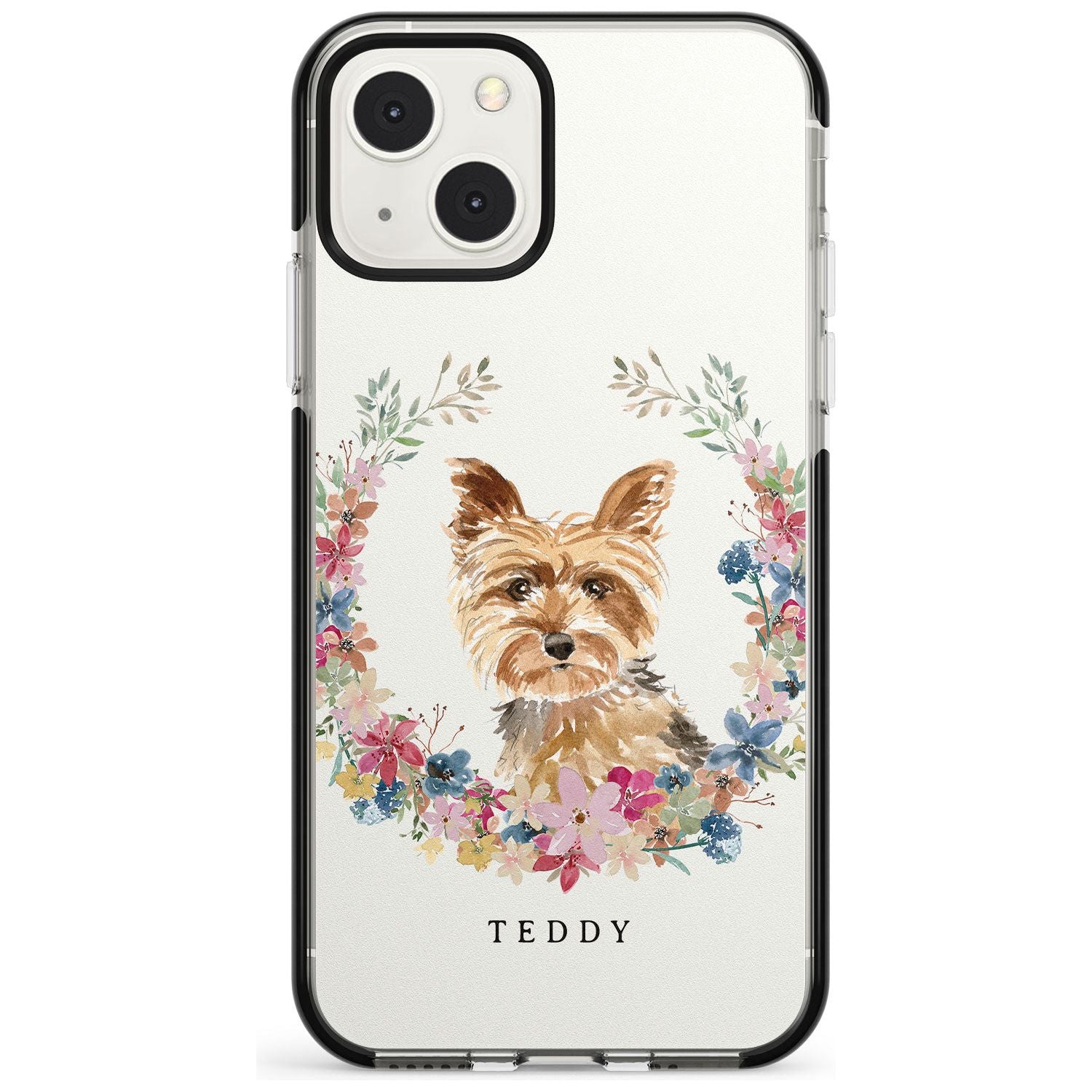 Personalised Yorkshire Terrier Floral Portrait