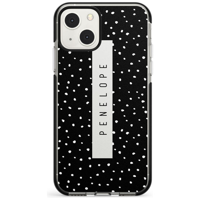 Personalised Black Dots Custom Phone Case iPhone 13 Mini / Black Impact Case Blanc Space