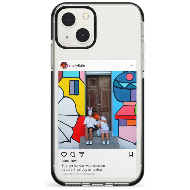 Personalised Instagram Custom Phone Case iPhone 13 Mini / Black Impact Case Blanc Space
