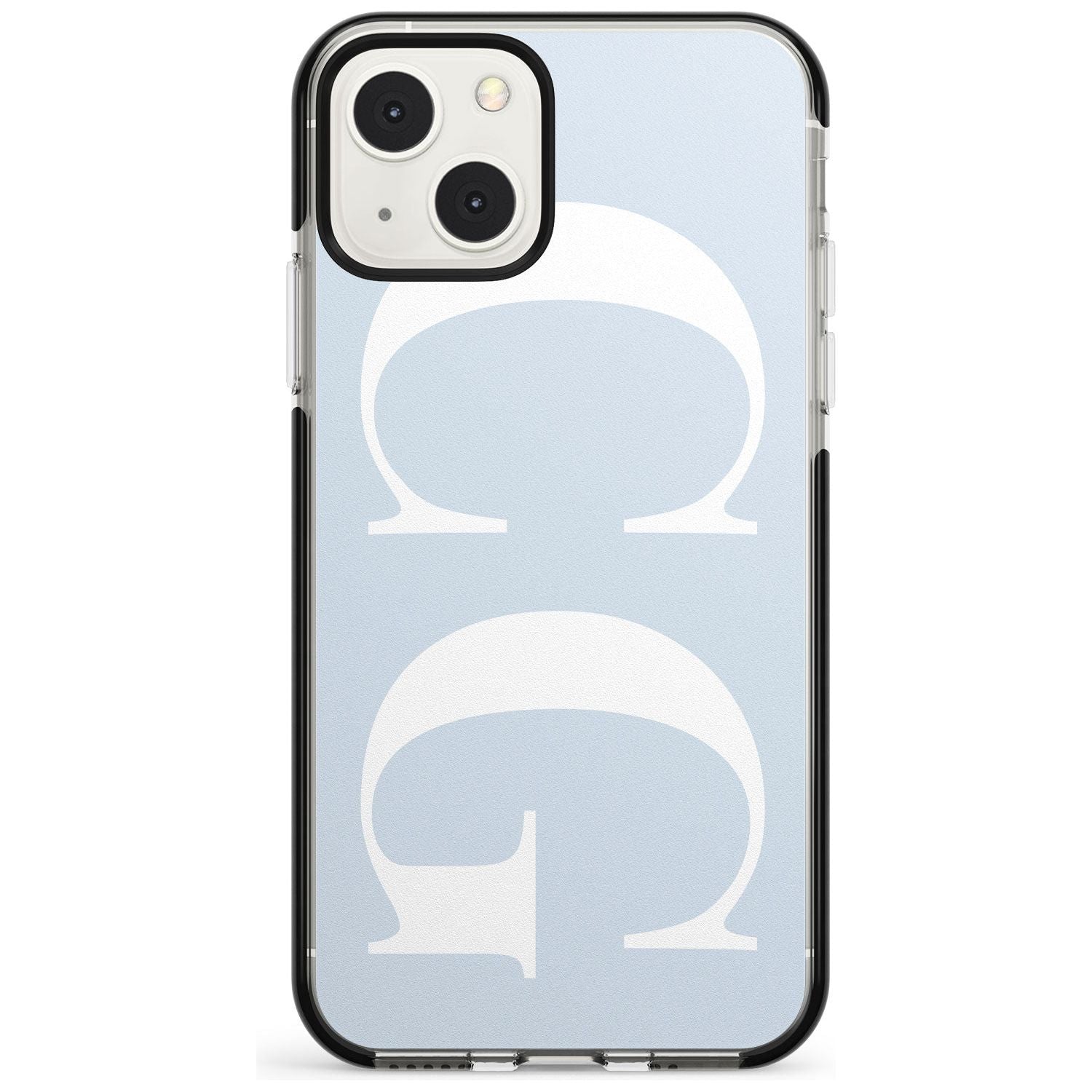 Personalised White & Blue Personalised Custom Phone Case iPhone 13 Mini / Black Impact Case Blanc Space