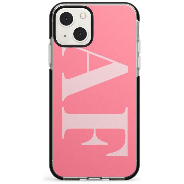 Personalised Light & Dark Pink Personalised Custom Phone Case iPhone 13 Mini / Black Impact Case Blanc Space