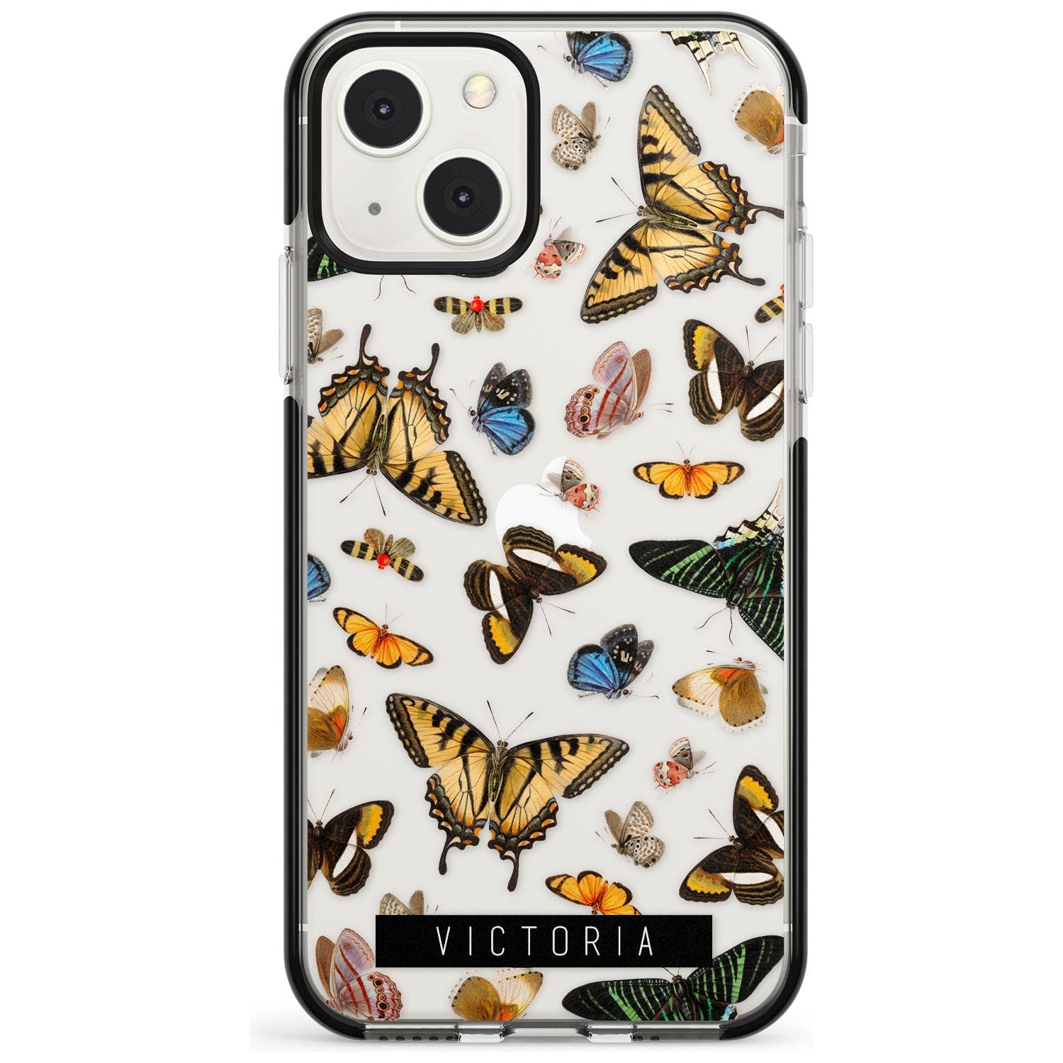 Personalised Photorealistic Butterfly Custom Phone Case iPhone 13 Mini / Black Impact Case Blanc Space