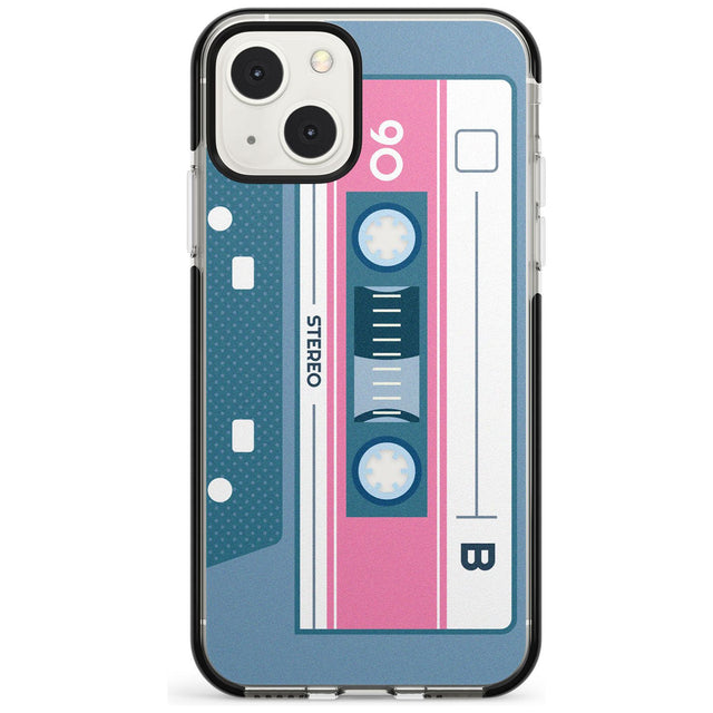 Personalised Retro Mixtape Custom Phone Case iPhone 13 Mini / Black Impact Case Blanc Space