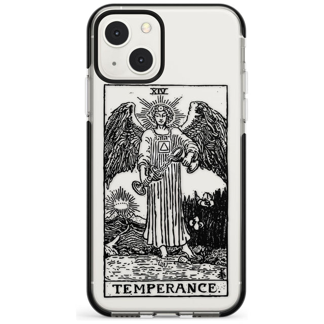 Personalised Temperance Tarot Card - Transparent Custom Phone Case iPhone 13 Mini / Black Impact Case Blanc Space