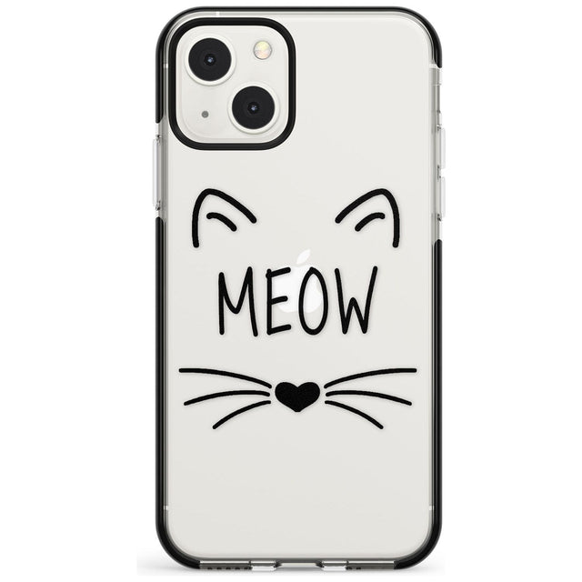 Cat Whiskers Phone Case iPhone 13 Mini / Black Impact Case Blanc Space