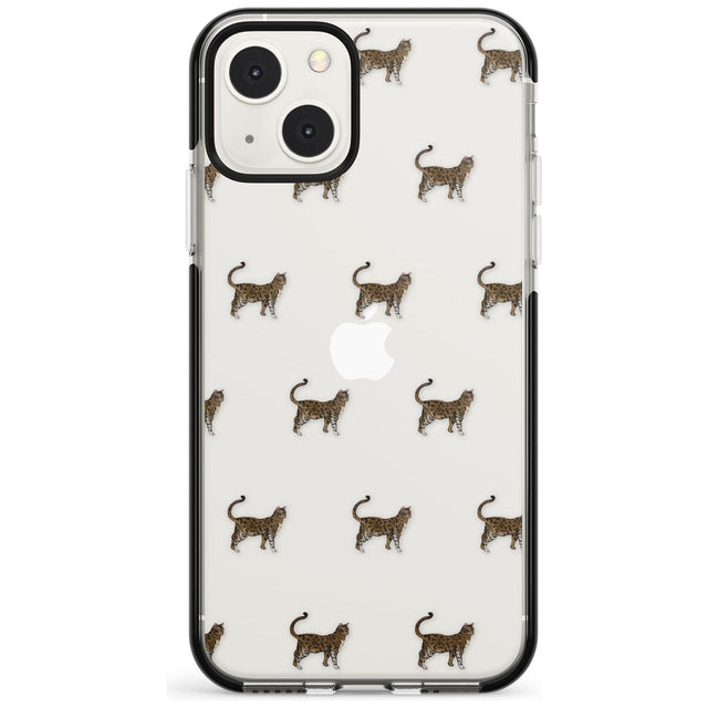 Bengal Cat Pattern Phone Case iPhone 13 Mini / Black Impact Case Blanc Space