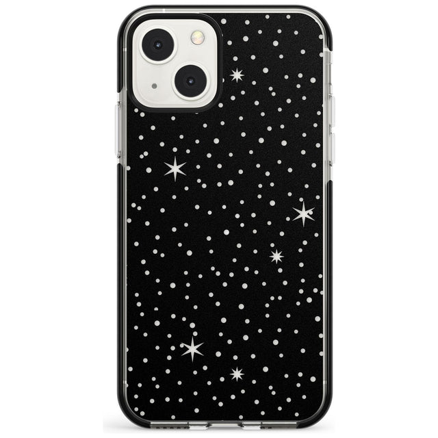 Celestial  Cut-Out Stars Phone Case iPhone 13 Mini / Black Impact Case Blanc Space