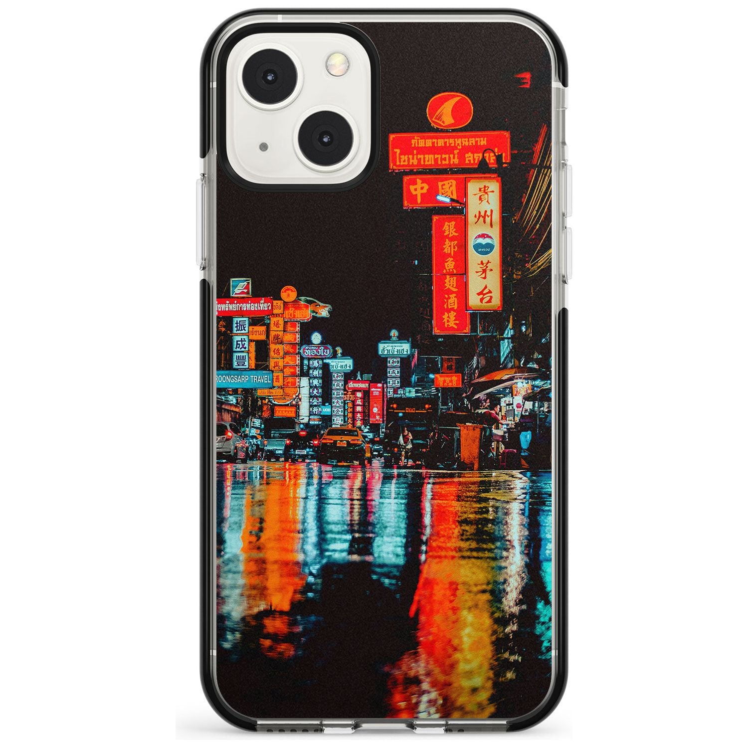 Neon City Phone Case iPhone 13 Mini / Black Impact Case Blanc Space