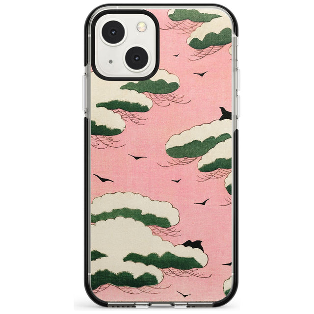 Japanese Pink Sky by Watanabe Seitei Phone Case iPhone 13 Mini / Black Impact Case Blanc Space