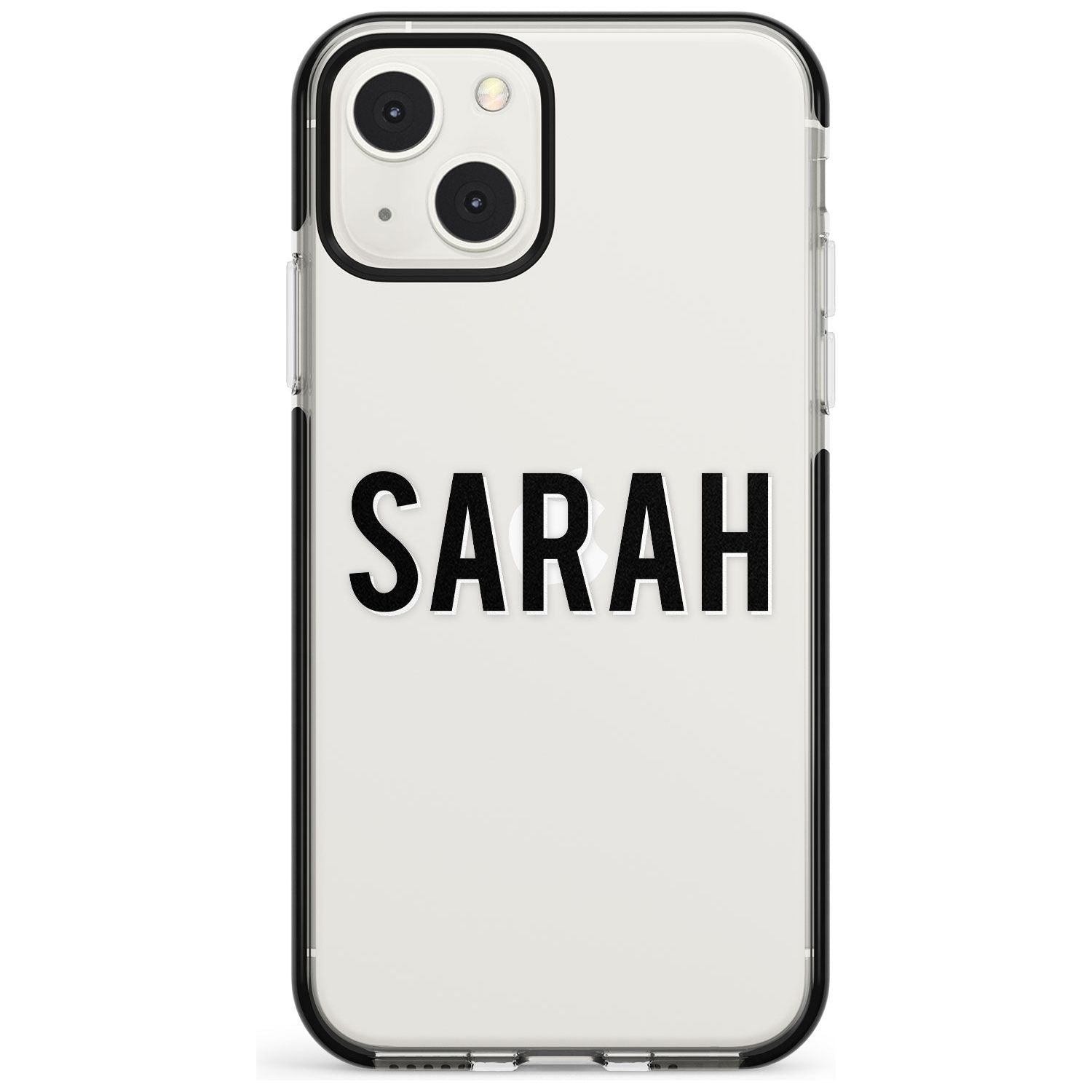 Personalised Clear Text  1A Custom Phone Case iPhone 13 Mini / Black Impact Case Blanc Space