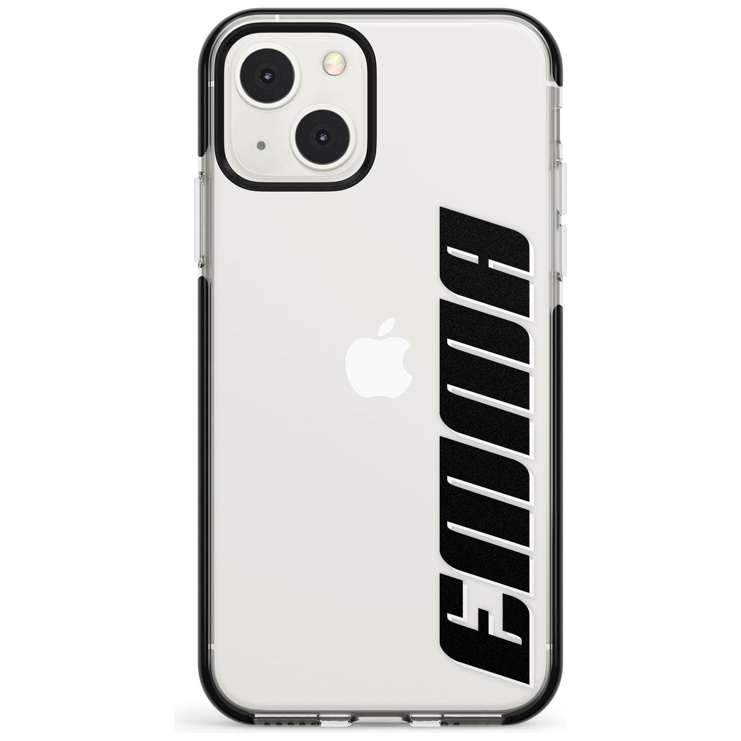 Personalised Clear Text  4A Custom Phone Case iPhone 13 Mini / Black Impact Case Blanc Space