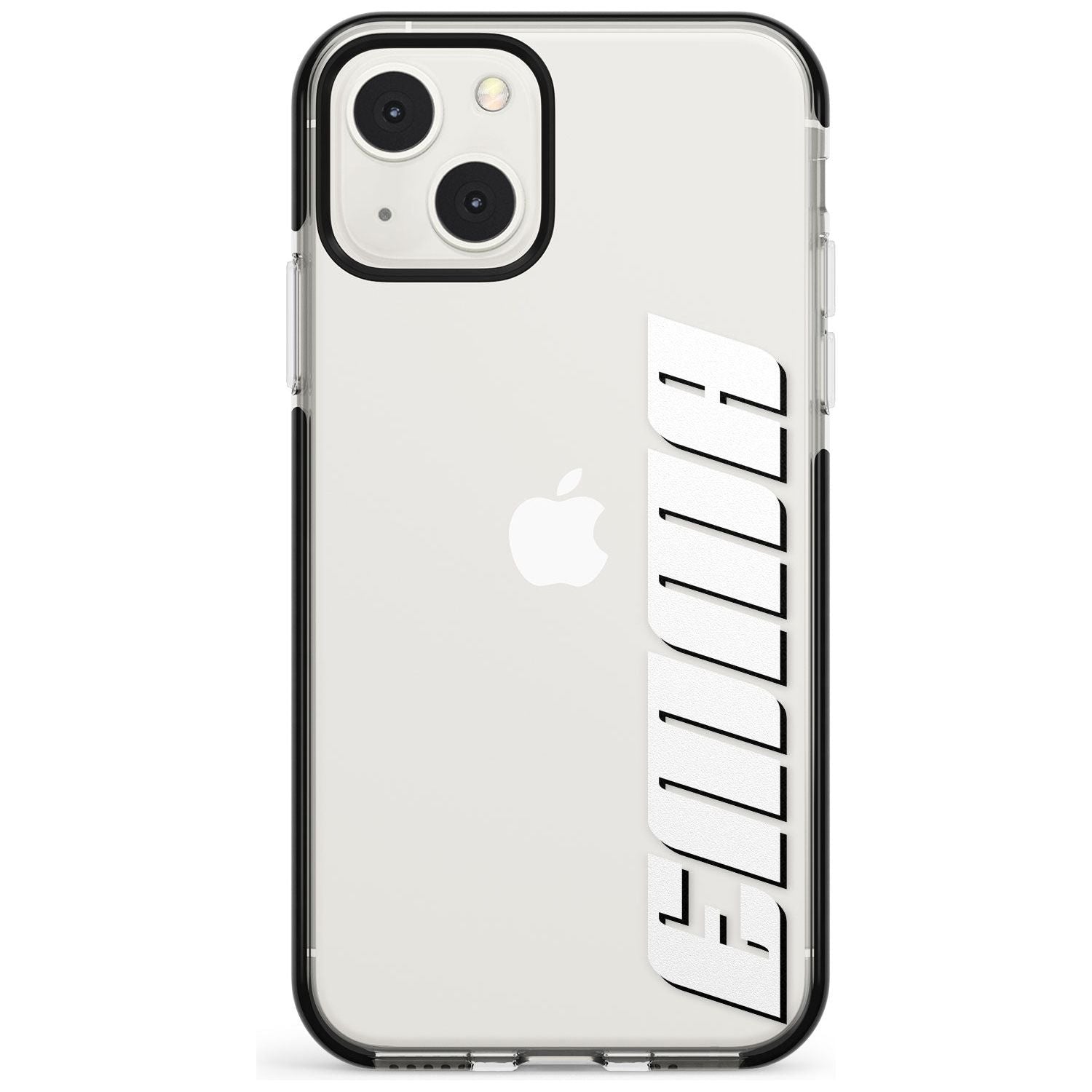 Personalised Clear Text  4B Custom Phone Case iPhone 13 Mini / Black Impact Case Blanc Space