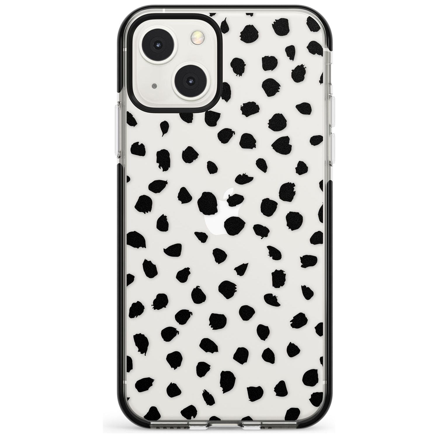 Black on Transparent Dalmatian Polka Dot Spots Phone Case iPhone 13 Mini / Black Impact Case Blanc Space