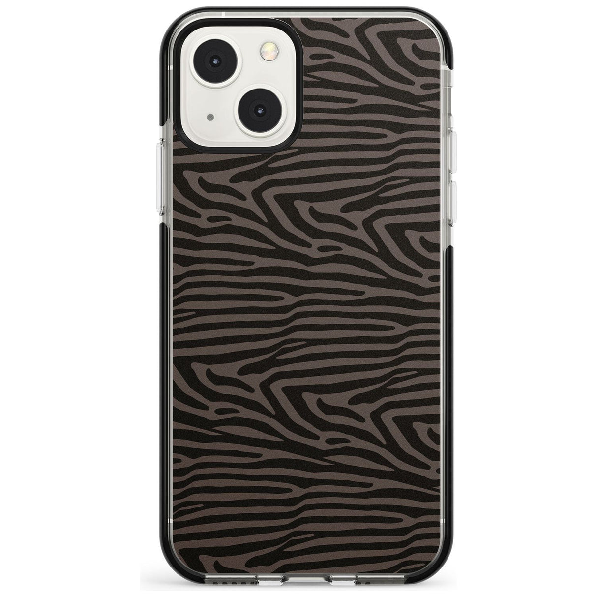 Dark Animal Print Pattern Zebra Phone Case iPhone 13 Mini / Black Impact Case Blanc Space