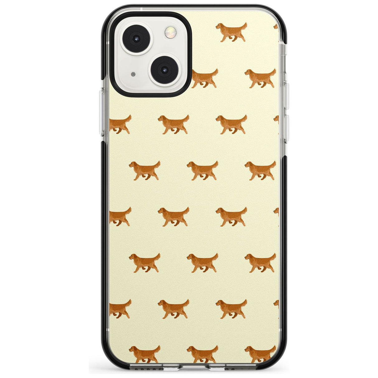 Golden Retriever Dog Pattern Phone Case iPhone 13 Mini / Black Impact Case Blanc Space