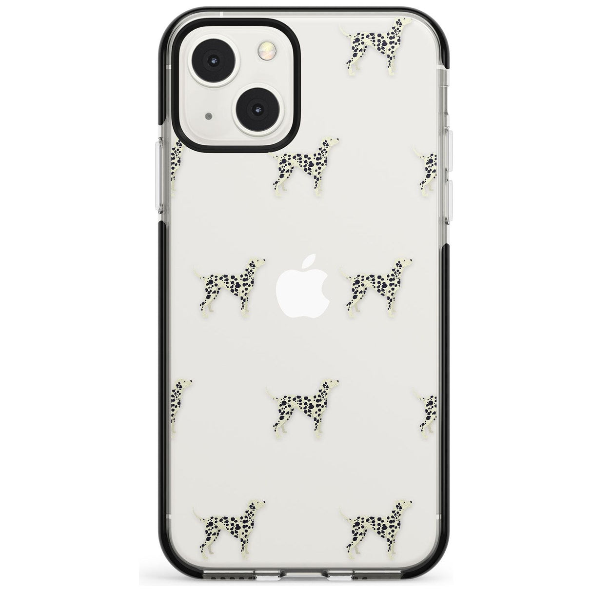 Dalmation Dog Pattern Clear Phone Case iPhone 13 Mini / Black Impact Case Blanc Space