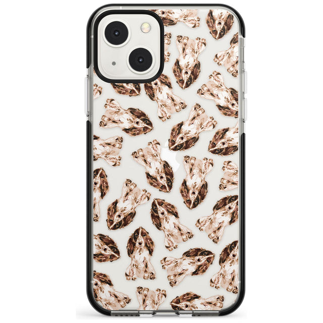 Cocker Spaniel (Brown) Watercolour Dog Pattern Phone Case iPhone 13 Mini / Black Impact Case Blanc Space