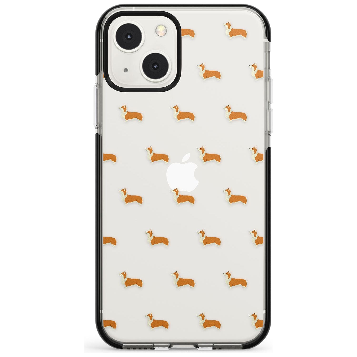 Pembroke Welsh Corgi Dog Pattern Clear Phone Case iPhone 13 Mini / Black Impact Case Blanc Space