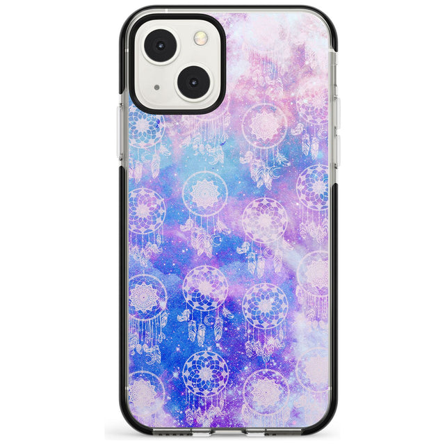 Dreamcatcher Pattern Galaxy Print Tie Dye Phone Case iPhone 13 Mini / Black Impact Case Blanc Space