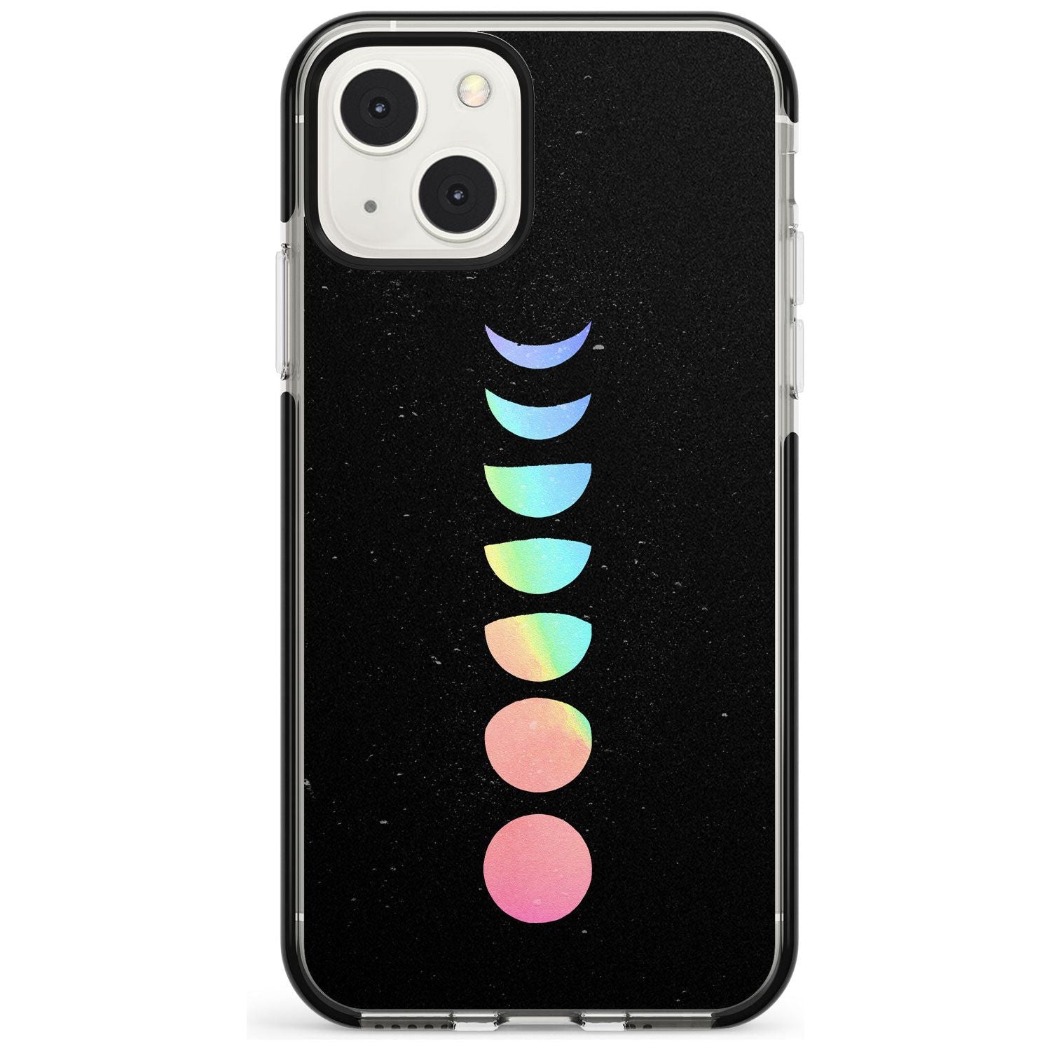 Pastel Moon Phases Phone Case iPhone 13 Mini / Black Impact Case Blanc Space