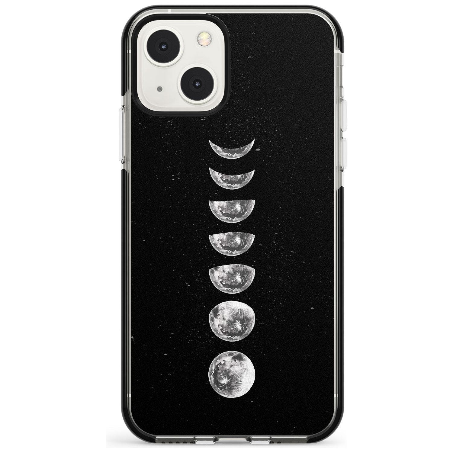 Light Watercolour Moons Phone Case iPhone 13 Mini / Black Impact Case Blanc Space